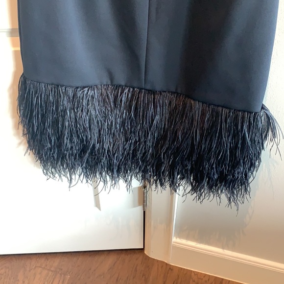 Madison Ave Kate Spade navy feather dress - Picture 4 of 6
